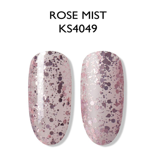 ESMALTE GEL KS4049 ROSADO METALICO GLITTER