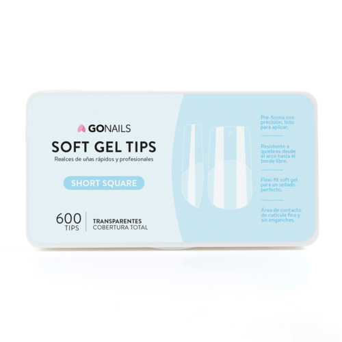 Soft Gel tips - Short Square (Pre-limados) (600 unidades)