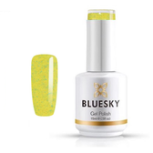 Esmalte gel 63914 Amarillo con mini glitter turquesa