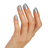 Esmalte Gel 80612 Celeste metalico con glitter plateado