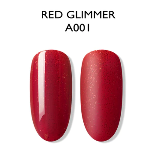Esmalte Gel A01 Rojo con Glitter