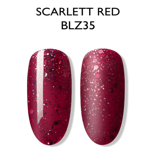Esmalte Gel BLZ35 Rojo Frambuesa Glitter Mix