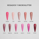 Esmalte Gel DC20 - Rosado con glitter fino