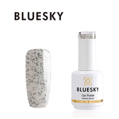 Esmalte Gel DC23 Blanco con glitters negros