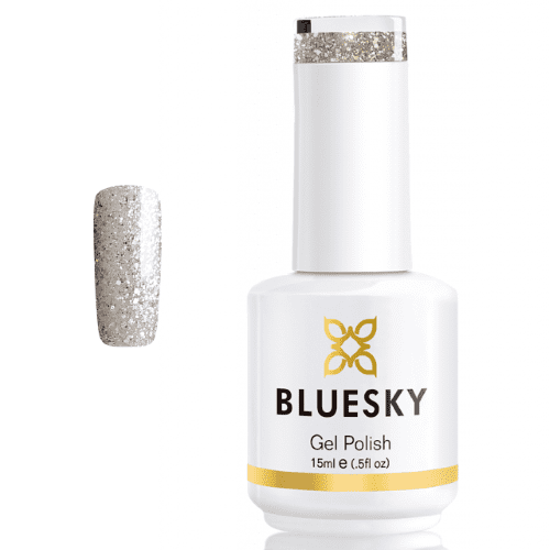 Esmalte Gel PLATINUM 11 MIX GLITTER SEMI HOLO PLATEADO GRIS
