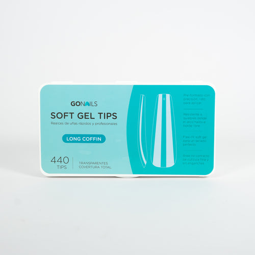 Soft Gel tips - Long Coffin (440 unidades)